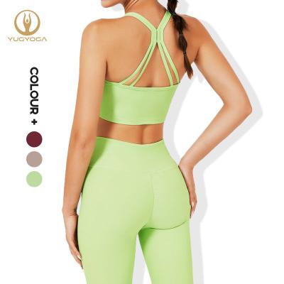 China Latest Design Viable Hot Selling Sleeve Crop Top Two Piece Long And Butt Pusher Yoga Pants Womens Fitness Gym Tracksuit Set for sale