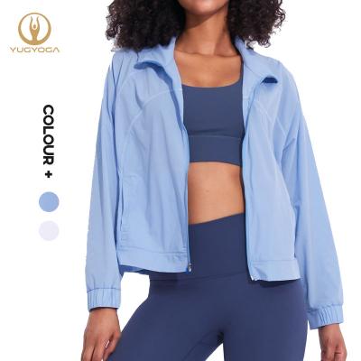 China Hot Selling Fit Tracksuit Workout Training Jackets Top Female Zipper Long Sleeve Yoga Sports Coat Quick Dry Yoga Coat for sale