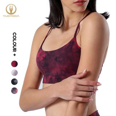 China New Arrival Yoga Sports Bra Women Logo Adjustable Oem Training Beauty Back Support Fitness Viable Top Gym High Print Sports Bra for sale