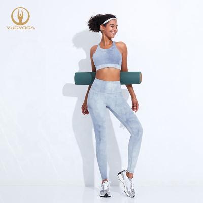 China OEM Breathable Gym Fitness Workout Sports Sporty Waisted Running Women's Set / Yoga Suit High Legging Puffy Yoga Pants for sale