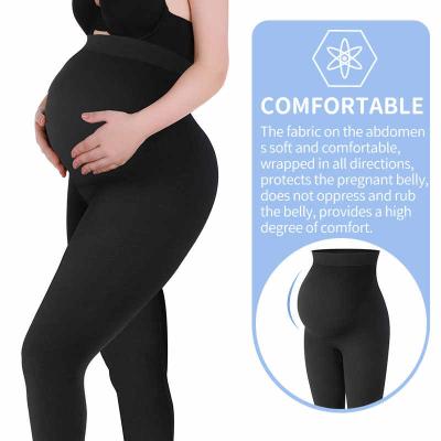 China Breathable Soft Solid Stretch Seamless Tights Over Belly Activewear Gym Clothing Stretch Nursing Clothes Maternity Leggings for sale