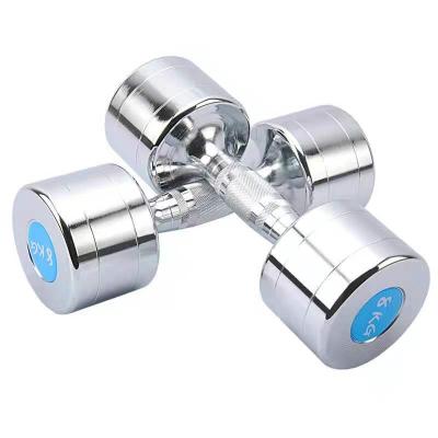 China Durable Standard Brand In Sale Fitness Weightlifting Stainless Steel Dumbbell Round Head Dumbbell for sale