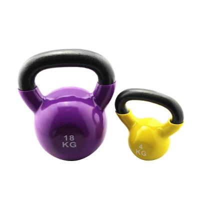 China Well Known Strength Logo Competition Cast Iron Powder Adjustable Gym Durable/Odorless/High Quality Vinyl Coated Kettlebell for sale