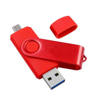 China High Speed ​​Usb OTG U Disk Mobile Phone Stick Swivel Drive Dual Memory Socket Flash Custom Metal Creative Dual Use for sale