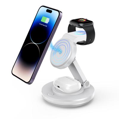 China 180° Magnetic Rotating Holder Wireless Charging For Phones Watches Earphones Black And White for sale