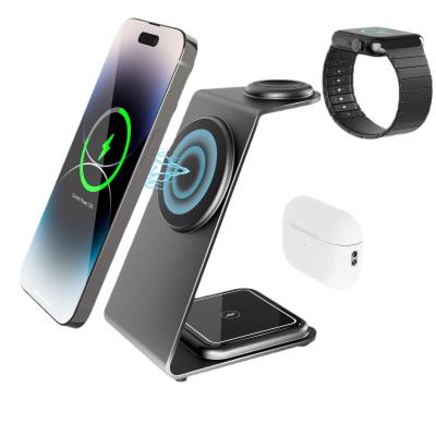 China 15W 10W 7.5W 5W Qi Standard Metal Wireless Charger with USB C Cable and Aluminum Alloy for sale