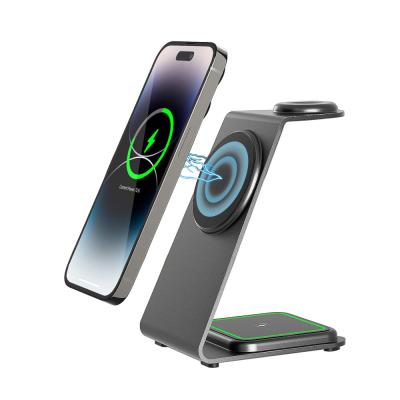 Cina Stand di ricarica in lega di alluminio senza fili 15W PD/QC Compatibile con iPhone/Samsung/Altri dispositivi Qi in vendita