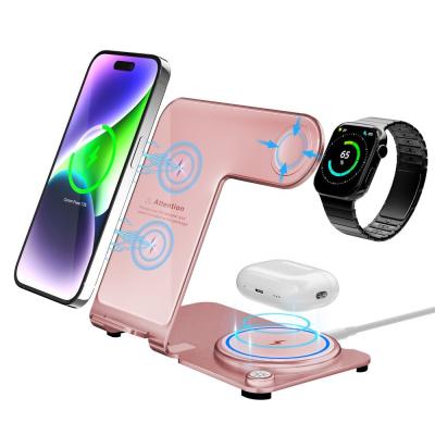 Cina Elegante porta ricarica wireless 3 in 1 con materiale in lega di alluminio in vendita