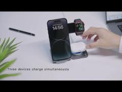 PD/QC Metal Wireless 3 in 1 Charging Stand 6mm Charging Distance