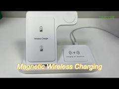 15w 3 in 1 double-coil magnetic wireless charger 155*142*18mm high quality abs