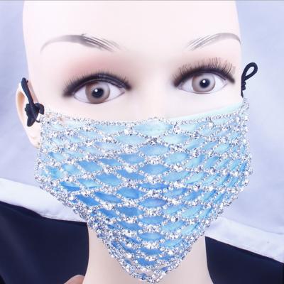 China Original Design Women New Fashion Sweet Seen Luxury Rhinestone Diamond Face Mask For Party Brand Mask for sale