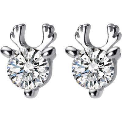 China Factory Price 100% Pure Silver Cute Deer Earrings Wholesale CLASSIC Tasty Earring Jewelry for sale