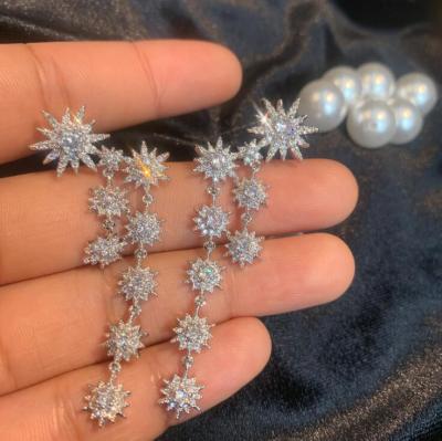 China CLASSIC High End Luxury Fashion 925 Silver Pin Star Drop Earring For Women Girls for sale