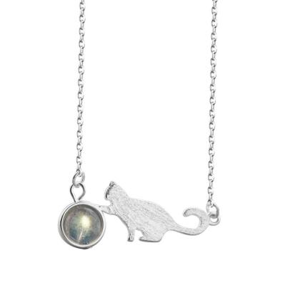 China Factory Accessories Wholesale Women Shell Necklace CLASSIC 925 Silver Cat Necklace Pendant for sale