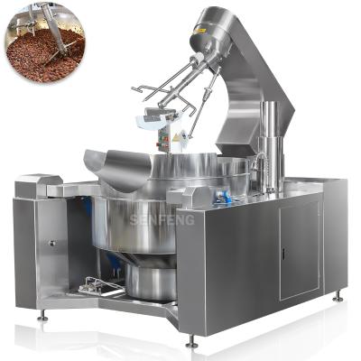 China Economic vegetable processing plant gas fired kitchen semi automatic mixer with heater for peanut/nougat/confectionery brittle for sale