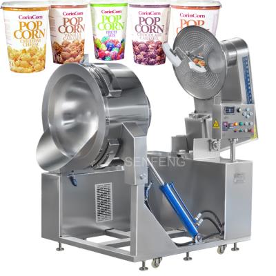 China Gas Sugar Snack Factory High Productivity Full Automatic Mushroom Popcorn Machine Spherical Automatic Popcorn Machine With Big Output for sale