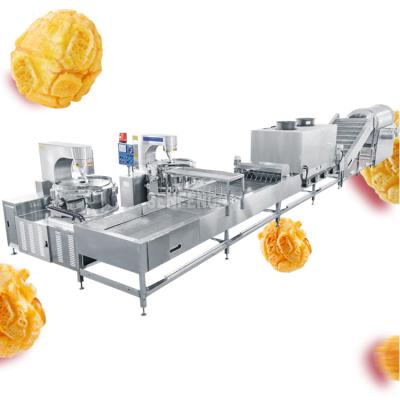 China Quickly Make Popcorn Large Productivity Caramel Spherical Sweet Industrial Electromagnetic Mushroom Popcorn Processing Production Line For Sale for sale