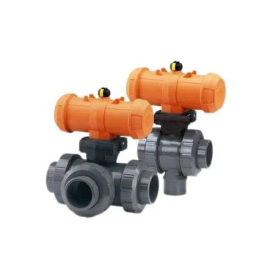 China 3 Way Type 285 Pneumatically Actuated Ball Valves Georg Fischer Heavy Duty for sale