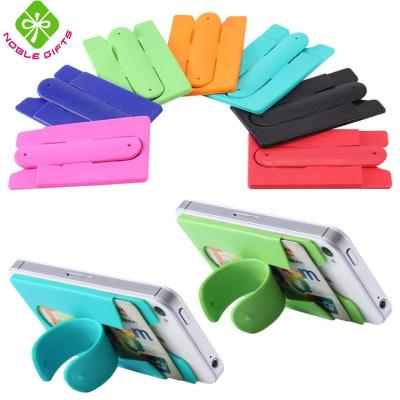 China Good Environmental Design Customize Foldable Silicone Mobile Phone Card Holder for sale