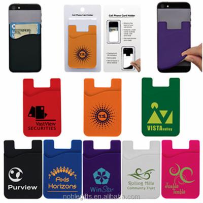 China 3M environmental silicone card holder with logo mobile phone credit card holder and ID plastic card holder 2016 for sale