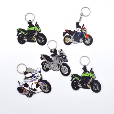 China Custom Handsome 3D Cartoon Motorcycle Logo PVC Rubber Head Chain Souvenir for sale