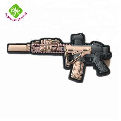 China custom 3D badge embossed new 3d pvc soft rubber patch military hook for sale