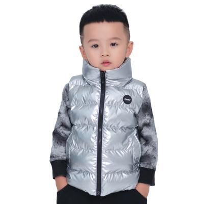 China Wholesale Warm Shiny Winter Waterproof Baby Boy Girl Vest Waistcoat Ribbon Down Jacket Children Clothing for sale