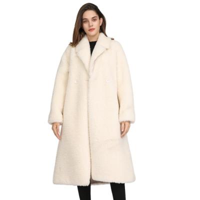 China Plus Size Customized Abrigo Fur Ladies Woolen Overcoat Plus Size Women Winter Long Trench Coat for sale