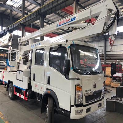 China Carbon Steel. Stainless Steel HOWO 4x2 18M Telescopic Boom Aerial Ladder Platform Truck High Altitude Operation Truck for sale