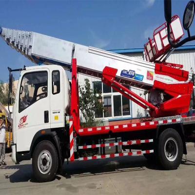 China Carbon Steel. Stainless Steel HOWO 4x2 24M High Altitude Operation Truck Swing Ladder Platform Aerial Working Truck for sale