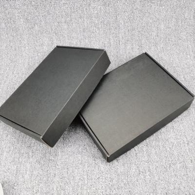 China Recyclable Black Cosmetic Paper Corrugated Recycled Flat Gift Box Packaging For Airline Shipping Corrugated Box for sale