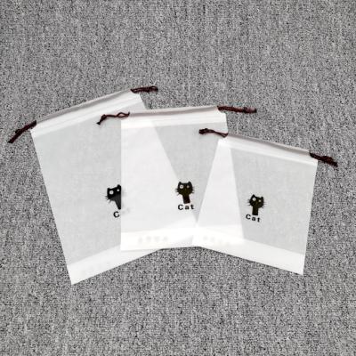 China Custom Logo Polyester Frosted Plastic Drawstring Waterproof High Quality Moisture Proof Bags For Gifts for sale