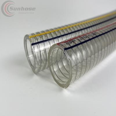 China Lightweight Transparent Flexible PVC Steel Wire Reinforced Suction Hose for sale