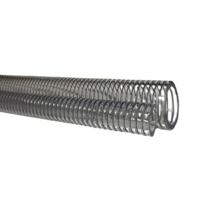 China Non-Toxic Spiral Helix Corrugated Clear PVC Suction Hose Reinforced Vacuum Delivery For Water for sale