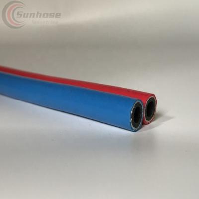 China High Pressure Flame Retardant Rubber/EPDM/SBR Gas Cup Twin Rubber Hose With Fitting for sale