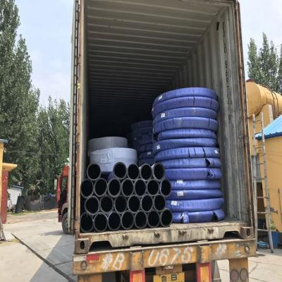 China Used as inlet pipe or outlet pipe for pumping water in mine industrial rubber hoses 8 inch thread water oil cement slurry spiral heavy duty suction with flange for sale