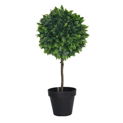 China Art Decor Direct Selling Ball Artificial Green Tree Grass Leaf Bonsai Tree for sale