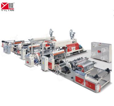 China Yilian Newly Brand SJFM-1300D Series Paper Direct Double Side Extrusion Laminating Machine of Paper/Kraft Paper/Printed Paper/Thin Paper for sale