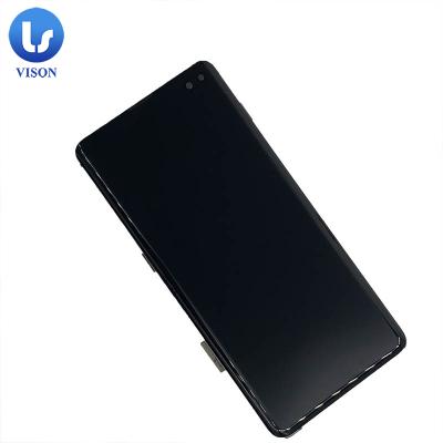 China Vison Max New Arrive lcd for samsung galaxy s7 edge G935F G935A S10 S10 plus OEM 5G lcd display assembly for samsung galaxy S10 plus with frame for sale