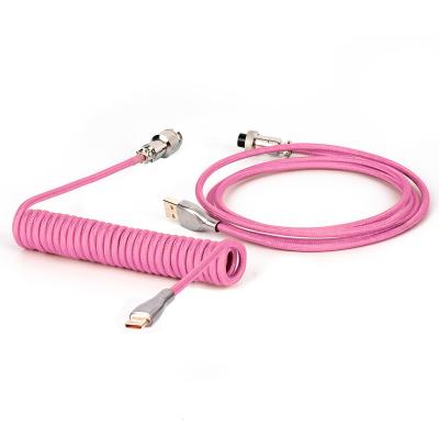 China USB Keyboard Cable Double Sleeve Coiled C Cable Double Sleeve Coiled USB Keyboard Cable Type C for sale