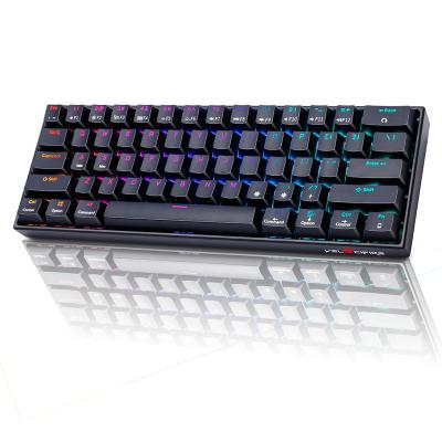 China Whsale Wireless Black 2021 Anti-ghosting Mechanical Keyboard RGB 61Keys With Red Linear Switch for sale