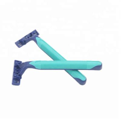 China Twin Blades Blade Comfortable Rubber Handle Touch Twin Shaver For Sensitive Skin for sale