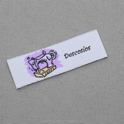 China DeeJey Sustainable Custom Apparel Private Woven Labels , Washable White Label Apparel Labels for sale