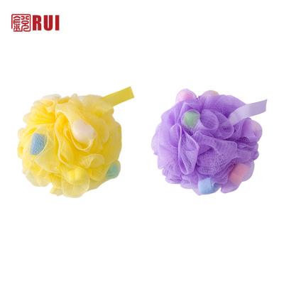 China EXFOLIATE 45g Customized Bath Soap Balls Soft Exfoliating Mesh Sponges Body Scab Buddy Shower Puffs for sale