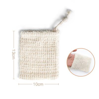 China Eco-Friendly Eco-friendly Organic Biodegradable Natural Loofah Netting Drawstring Packaging Mesh Hemp Sisal Cotton Foam Soap Saver Bags for sale