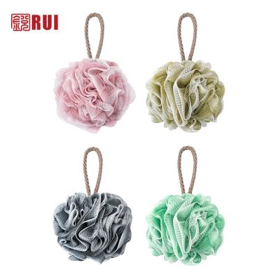 China EXFOLIATE Ready to Ship 50g Bathing Accessories Super Soft Exfoliating Net Loofah Mesh Bath Sponges Shower Puffs for sale