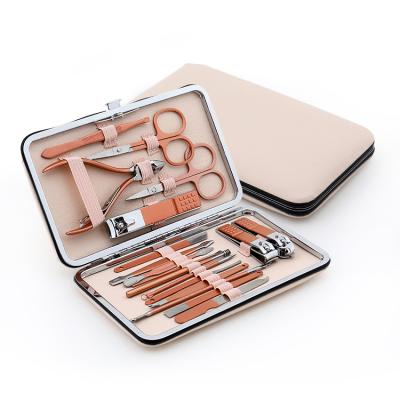 China Nail Cutter Professional Manicure Clipper Box Equipment Tool Kit Set Disposable Durable Stainless Steel Custom Rose Nail Care Pedicure for sale