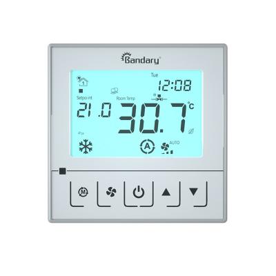 China Bandary FC221- 3AO2DO 0-10V Programmable Seven Day 4periods for Heating/Cooling/Fan/3 Stage HMI Heater Design FCU Electric Thermostat for sale