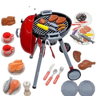 China Healthy Plastic Children's Barbecue Oven Simulation Family BBQ Toy Light Cooking Interactive Kitchen Set for sale