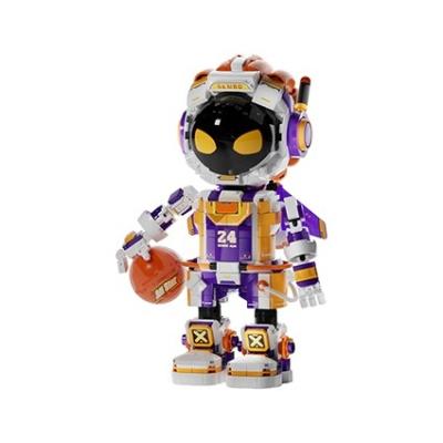 China Toy Building Blocks Creative Tide Game Decoration Star Slam Dunk Blue Ball Prince Robot Assembling Small Particle Toys for sale